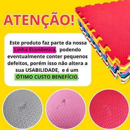 Imagem de Kit 12 Tapete Infantil Quarto Antiderrapante Grande EVA 3m² Medida 50X50X1 CM por Placa Linha Econômica Colorido Bebê Criança Infantil Interativo