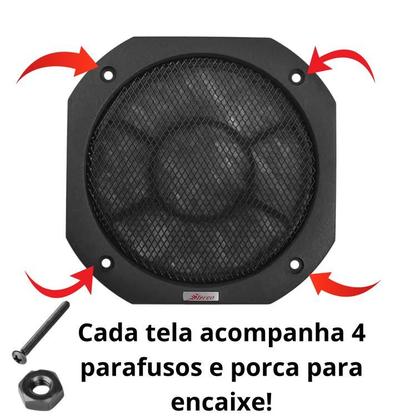 Imagem de Kit 12 Telas Alto Falante 6 Polegadas Com Parafusos Proteção