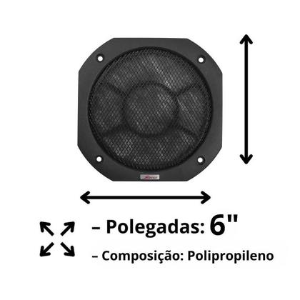 Imagem de Kit 12 Telas Alto Falante 6 Polegadas Com Parafusos Proteção