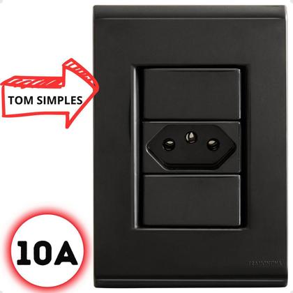 Imagem de Kit 12 Tomada Simples Grafite 10A Tramontina Liz