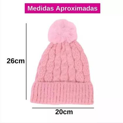 Imagem de kit 12 toucas gorro infantil de pompom bichinho para menino menina forrada escolha a sua