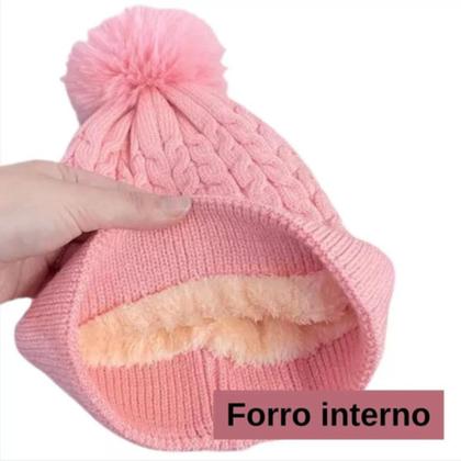 Imagem de kit 12 toucas gorro infantil de pompom bichinho para menino menina forrada escolha a sua