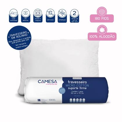 Imagem de Kit 12 Travesseiros a Vácuo Cotton Plus 180 Fios Suporte Extra Firme 50x70cm  Camesa