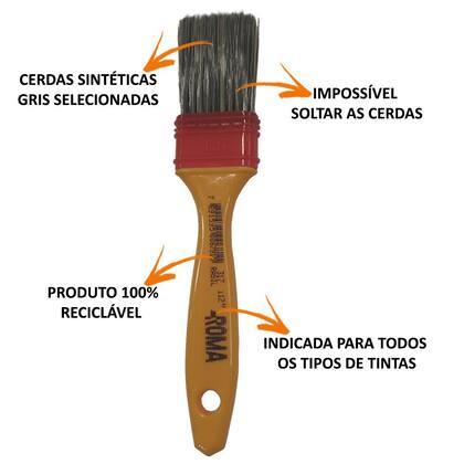 Imagem de Kit 12 Trincha Pincel 317 Gold Gris 1.1/2 Polegadas - Roma