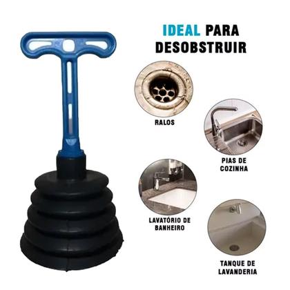 Imagem de Kit 12 Unidades Desentupidor De Pia Cozinha Lavatório Sanfonado Lavatório Ralo Banheiro Borracha Reforçado Cabo Plástico