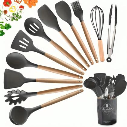 Imagem de Kit 12 Utensílios Cozinha Para Cozinhar Silicone