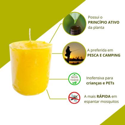 Imagem de Kit 12 Velas Citronela Repelente Pernilongo Mosquito Borrachudo