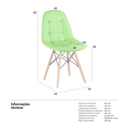 Imagem de KIT - 12 x cadeiras estofadas Eames Eiffel Botonê - Base de madeira clara