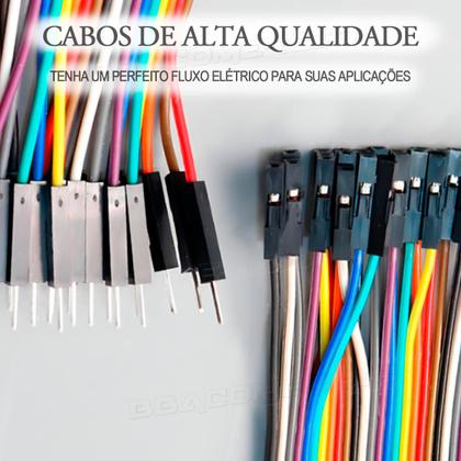 Imagem de Kit 120 Cabos Jumper Arduino Mxm + Mxf + Fxf 40Un Cada 20cm