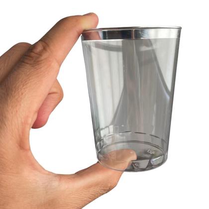 Imagem de KIT 120 COPOS 300ml Descartáveis de Luxo em Plástico Prata