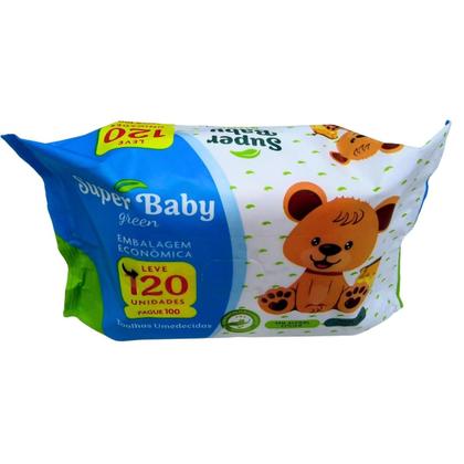Imagem de Kit 120 unidades de toalha umedecida 20x12 cm super baby