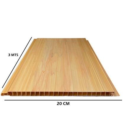 Imagem de Kit 120m² Forro de PVC 10MMX20CMX3M Marrom/Cerejeira Bariri
