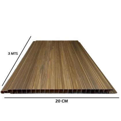 Imagem de Kit 120m² Forro de PVC Plus 8MMX20CMX3M Marrom/Imbuia Bariri
