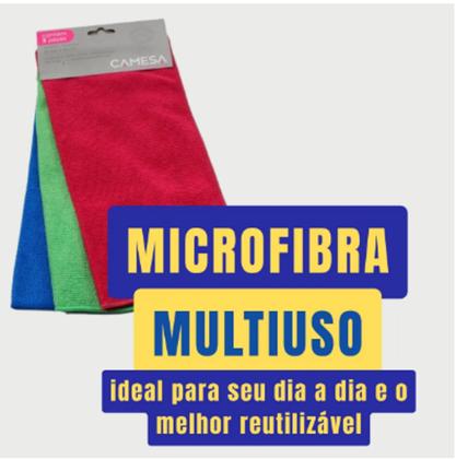 Imagem de Kit 12Panos Microfibra Multiuso Camesa 30x30cm, Limpeza Geral Sem Riscos, Automóveis, Cozinha Movéis