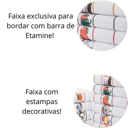 Imagem de KIt 13 Pano de Copa Prato Felpudo Atoalhado - Branco