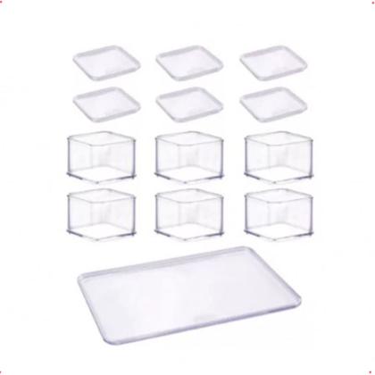 Imagem de Kit 13 Pçs Organizador Multiuso Transparente Com Encaixe