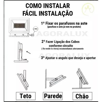 Imagem de Kit 13 Refletor De Led Holofote 500w Ip66 Luz Fria A Prova D Agua Alta Potência Empresa Quintal Grande