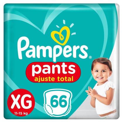 Imagem de Kit 132 Fralda Pampers Pants Ajuste Total Top Tamanho XG