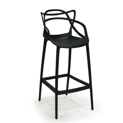 Imagem de Kit 14 Banquetas Allegra com Encosto Design Cozinha/Bancada - Preto