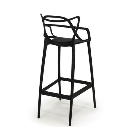 Imagem de Kit 14 Banquetas Allegra com Encosto Design Cozinha/Bancada - Preto