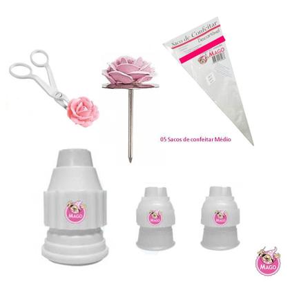 Imagem de Kit 14 Bicos Confeitar Wilton + Adap + Tesoura + Sacos