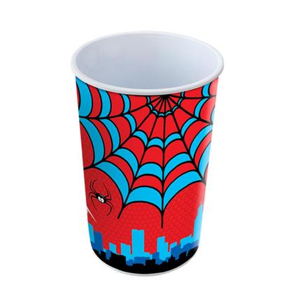 Imagem de Kit 14 Copo de Plástico 550 ML Herói Homem Aranha Com Canudo