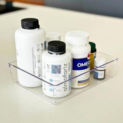 Imagem de Kit 14 Organizador Multiuso Modular Gavetas Acrílico Cristal 2G/4M/8P