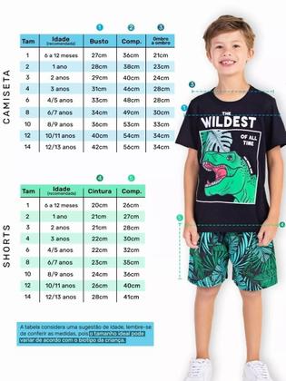 Imagem de Kit 14 Peças de Roupa infantil Menino 7 Camisetas 7 Bermudas Kit com 7 Conjuntos Infantil Verão para Menino dias quentes
