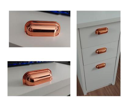 Imagem de Kit 14 Puxador Concha Quadrado para Gavetas Armários Móveis