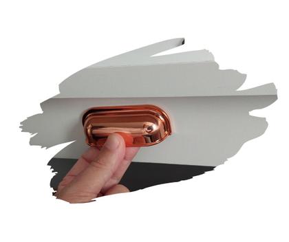 Imagem de Kit 14 Puxador Concha Quadrado para Gavetas Armários Móveis