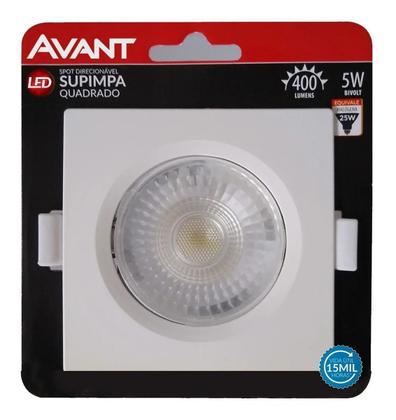 Imagem de Kit 14 Spots Led Embutir Avant 5W 6500K Bivolt Luz Branca - Quadrado