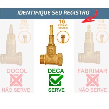 Imagem de Kit 15 Acabamento para Registro 1/2" 3/4" e 1 C50 Cromado Pressão Gaveta Chuveiro Padrão Deca