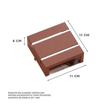 Imagem de Kit 15 Arandela Ar1112 Interno Externo Aluminio + Lampada Led 5w