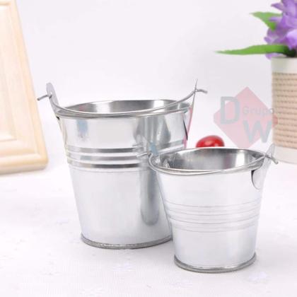 Imagem de Kit 15 Balde Alumínio Prata p/ Decoração/Lembrancinhas/Flor