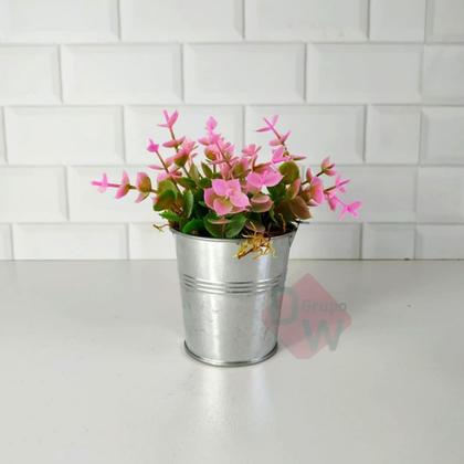 Imagem de Kit 15 Balde Alumínio Prata p/ Decoração/Lembrancinhas/Flor