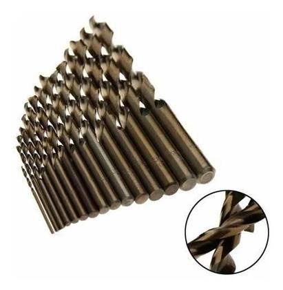 Imagem de Kit 15 Brocas Cobalto Furar Aço, Ferro, Cobre 1.5 A 10 Mm