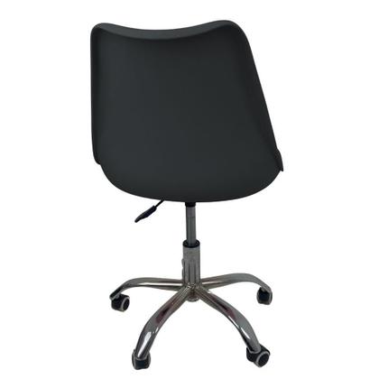 Imagem de Kit 15 Cadeiras Office Base Cromada Com Rodizio Giratória Saarinen Preto