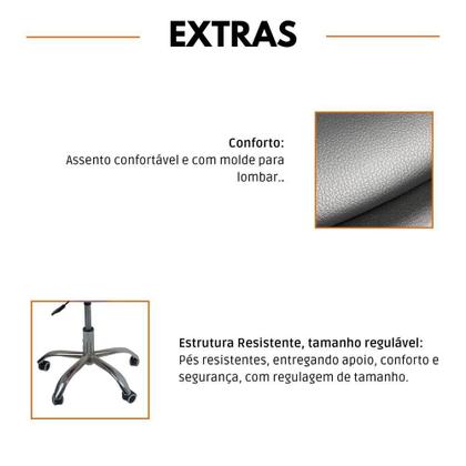 Imagem de Kit 15 Cadeiras Office Base Cromada Com Rodizio Giratória Saarinen Preto