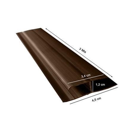 Imagem de Kit 15 Caixas com 150 M Emenda Rígida Pvc Perfil H 8mmx4,5cmx3m Bariri Mogno