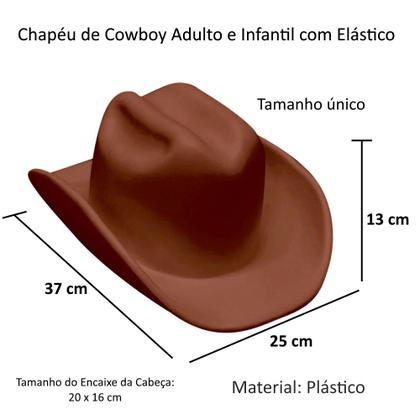 Imagem de Kit 15 Chapéus Festa Junina Caipira Cowboy Marrom Fantasia