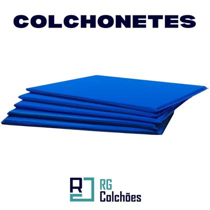 Imagem de Kit 15 Colchonetes Exercício 90x40x3 D28 Azul RG Colchões