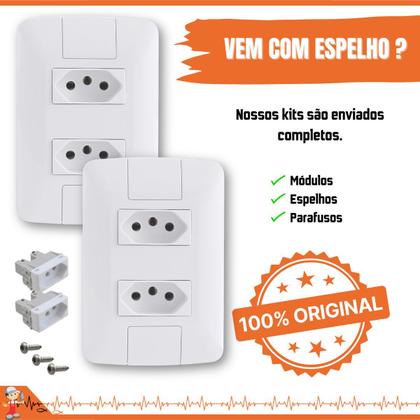 Imagem de Kit 15 Conjunto Tomadas Duplas 20a Tramontina completa linha Aria