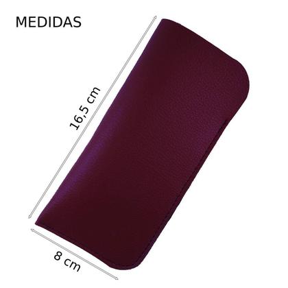 Imagem de Kit 15 Estojo Para Armação Oculos De Sol Feminino Case Portatil Fino de Bolsa Marsala Vinho
