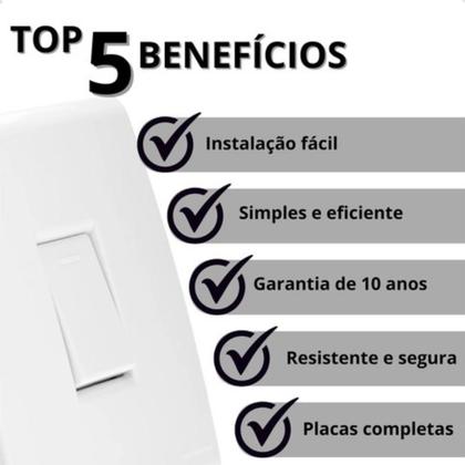 Imagem de Kit 15 Interruptor Simples Paralelo Embutir Liz Tramontina