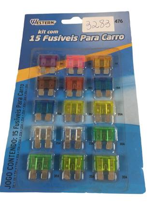 Imagem de Kit 15 Jogo De Fusíveis Para Carro Reposição Western