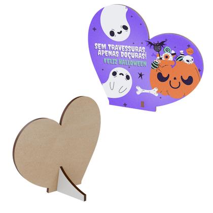 Imagem de Kit 15 Lembrancinhas Halloween Coração MDF Dia das Bruxas