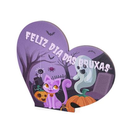 Imagem de Kit 15 Lembrancinhas Halloween Coração MDF Dia das Bruxas