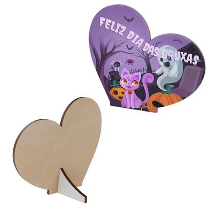 Imagem de Kit 15 Lembrancinhas Halloween Coração MDF Dia das Bruxas
