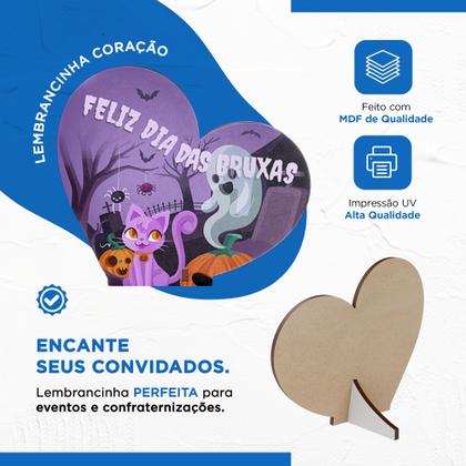 Imagem de Kit 15 Lembrancinhas Halloween Coração MDF Dia das Bruxas