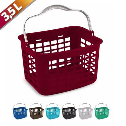 Imagem de Kit 15 Mini Cesta Cestinha Plástica Farmacia 3,5L Com Alça